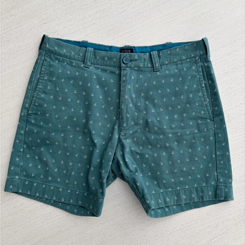 J. Crew Factory Blue Anchor Pattern Shorts